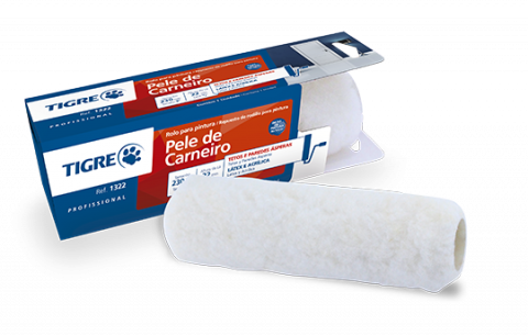 ROLO DE PELE CARNEIRO 23CM S/C 1322/25 TIGRE - UND