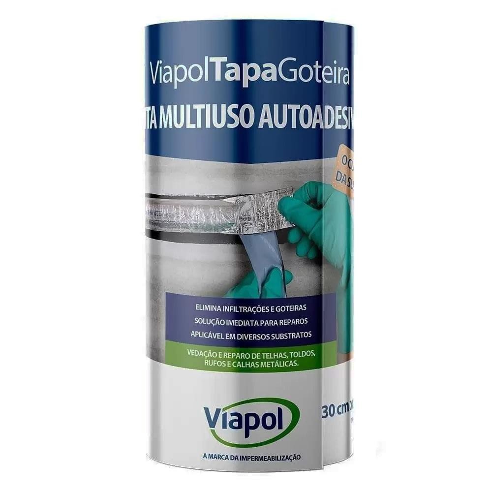 FITA ADES ALUMINIZADA 30 X 10 ROLO VIAPOL - UND