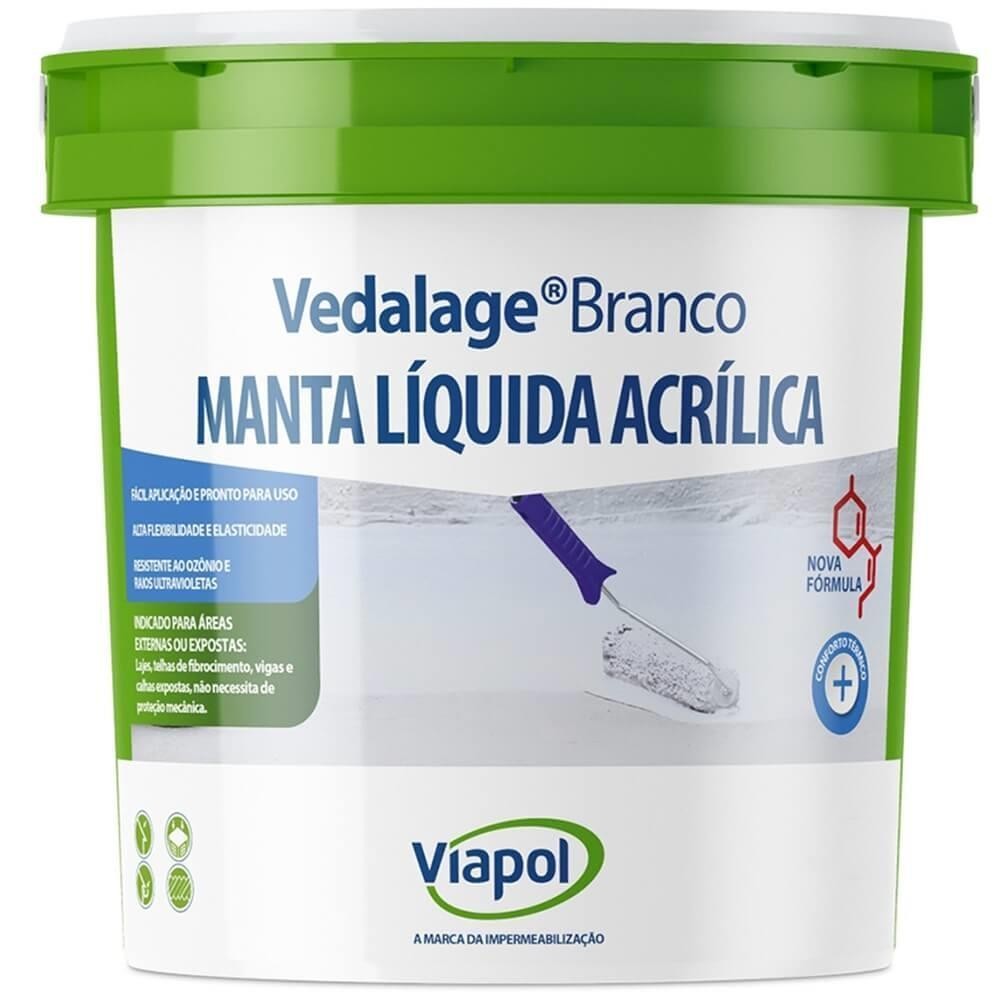 VEDALAGE MANTA LIQUIDA ACRILICA BRANCA 14 LTS 18 KG VIAPOL - UND