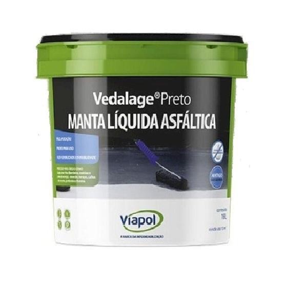 VEDALAGE MANTA LIQUIDA ACRILICA PRETO 18 LTS VIAPOL - UND