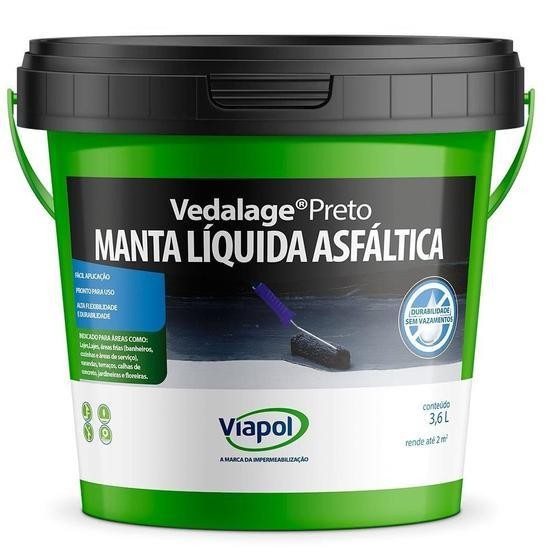 VEDALAGE MANTA LIQUIDA ACRILICA PRETO 3,6 LTS VIAPOL - GL